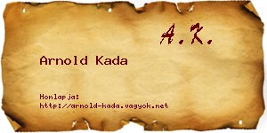 Arnold Kada névjegykártya